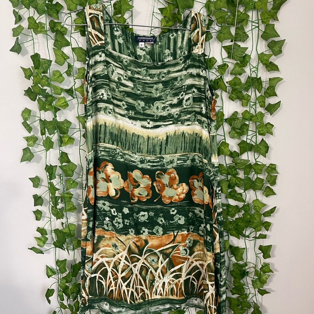 Vintage Hawaiian Pace Sleeveless Floral Dress